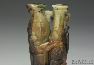 图片[3]-Jade double-tube vase with dragon and phoenix design, late Warring States period to early Western Han dynasty (275-141 BCE)-China Archive